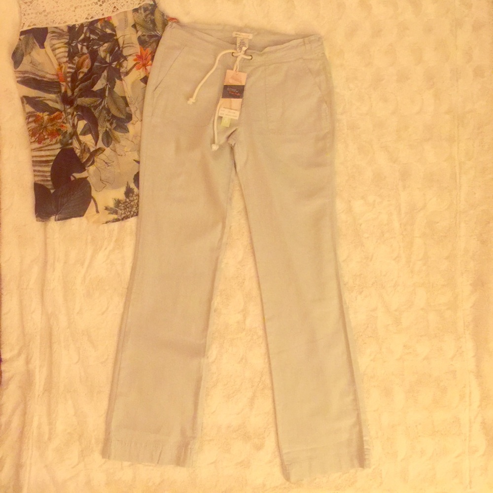 Women’s Linen Oatmeal Drawstring Pants